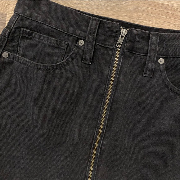 Madewell Black Rigid Denim A Line Skirt - Picture 3 of 6